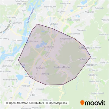 Схема покрытия компании Stadtwerke Baden-Baden