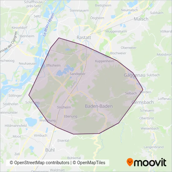 Stadtwerke Baden-Baden coverage area map