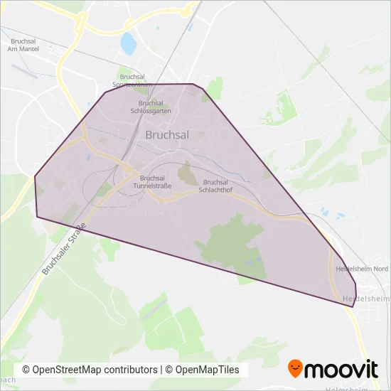 Stadtbus Bruchsal coverage area map