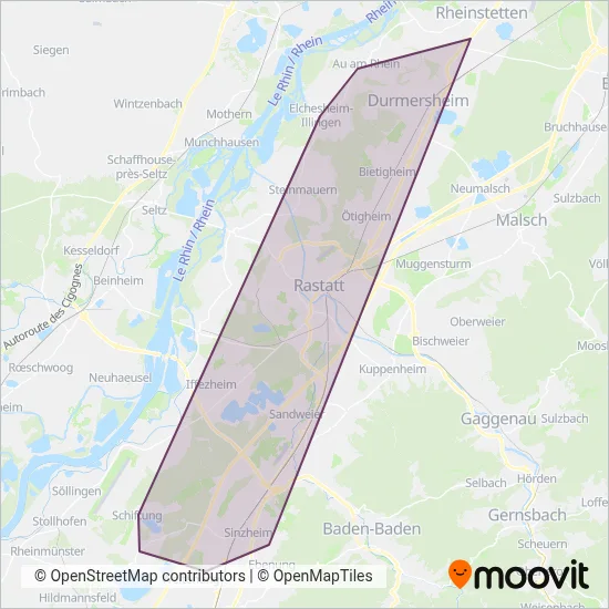 Nahverkehr Mittelbaden Walz GmbH coverage area map