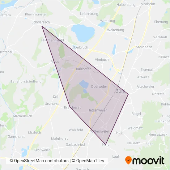Zeller Bus, Taxi- und Krankentransporte GmbH coverage area map