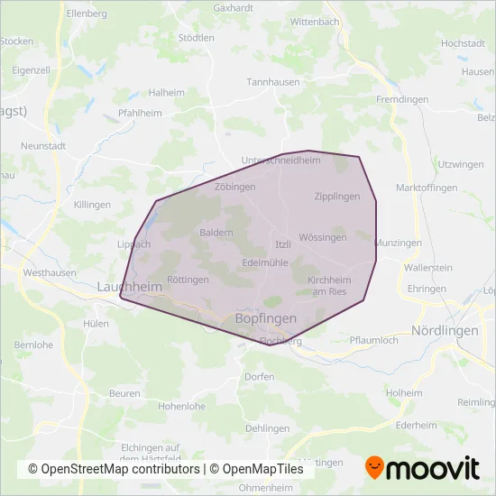 OVA-Bopfingen coverage area map