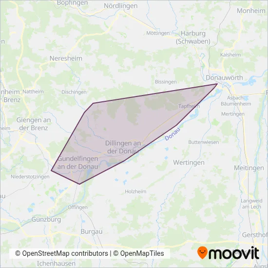 Schwabenbus Dillingen coverage area map