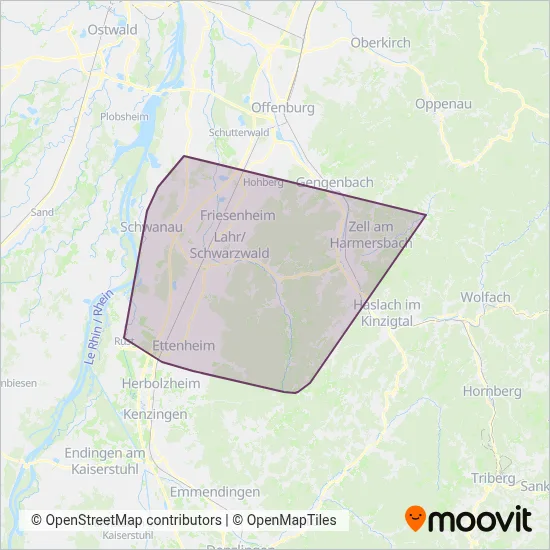 SWEG Südwestdeutsche Landesverkehrs-GmbH coverage area map