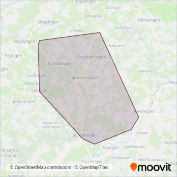 Hohenz.Landesbahn GmbH (Bus) coverage area map