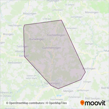 Hohenz.Landesbahn GmbH (Bus) coverage area map