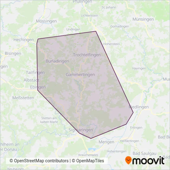 Hohenz.Landesbahn GmbH (Bus) coverage area map