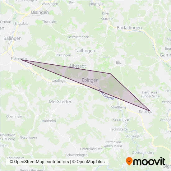 Rufbus Zollernalb coverage area map