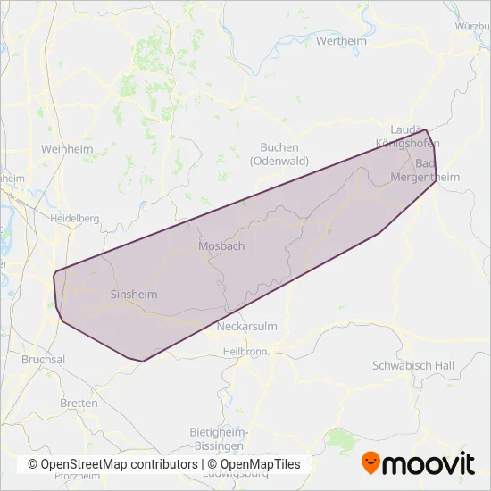 SWEG Landesverkehrs-GmbH coverage area map