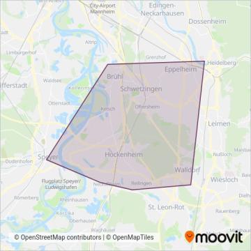 SWEG Bus Schwetzingen GmbH coverage area map