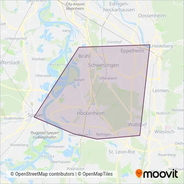 SWEG Bus Schwetzingen GmbH coverage area map