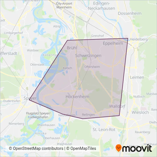 SWEG Bus Schwetzingen GmbH coverage area map