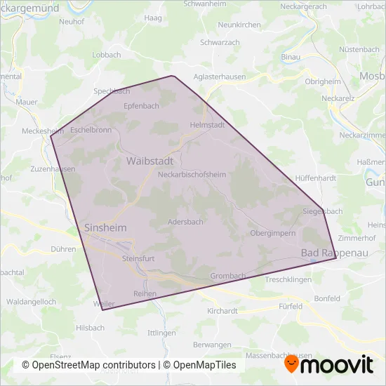 PalatinaBus coverage area map
