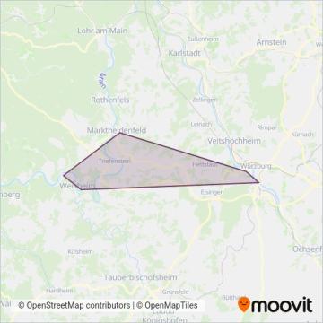 Omnibusverkehr Franken GmbH coverage area map