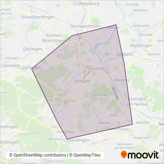 SSB (Tram) coverage area map