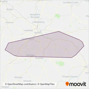 Regionalverkehr Alb-Bodensee (RAB) coverage area map
