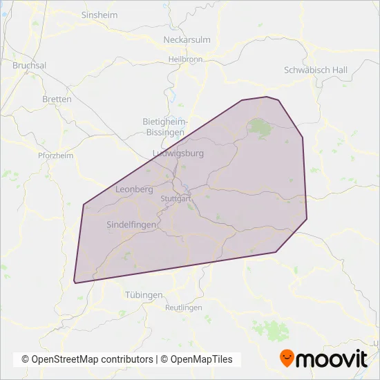 Taxi-Unternehmen coverage area map