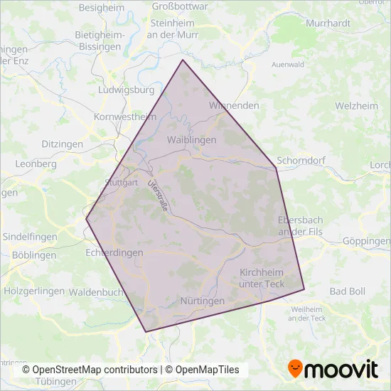 Schlienz-Tours coverage area map