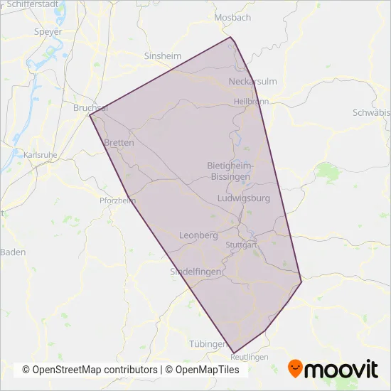 SWEG Bahn Stuttgart GmbH coverage area map