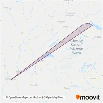 Схема покрытия компании Schweiz. Schifffahrtsgesellschaft Untersee und Rhein AG