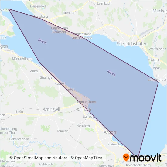 Schweizerische Bodensee-Schifffahrt AG coverage area map