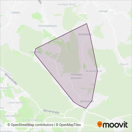 Bürgerbus Aichwald coverage area map