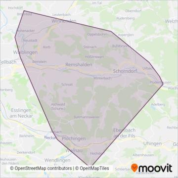 Fischle Regionalverkehr Stuttgart coverage area map