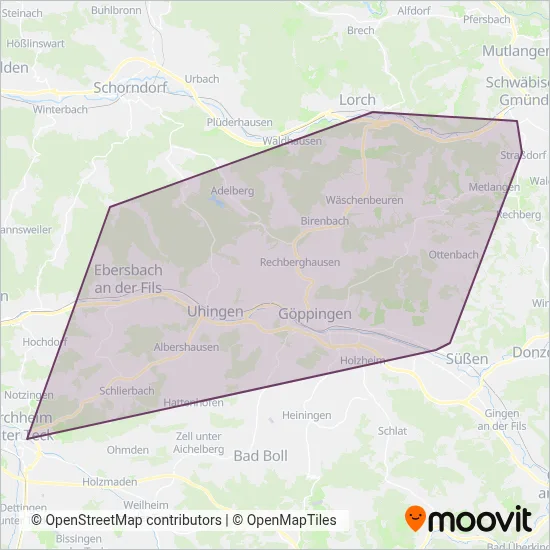 Omnibusverkehr Göppingen (OVG) coverage area map