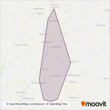 DB Regio AG Mitte Region Hessen coverage area map