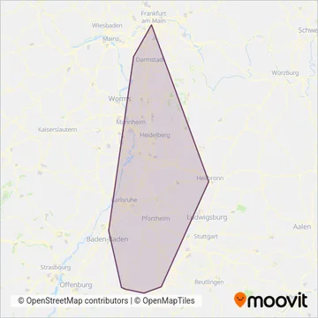 DB Regio AG Mitte Region Hessen coverage area map