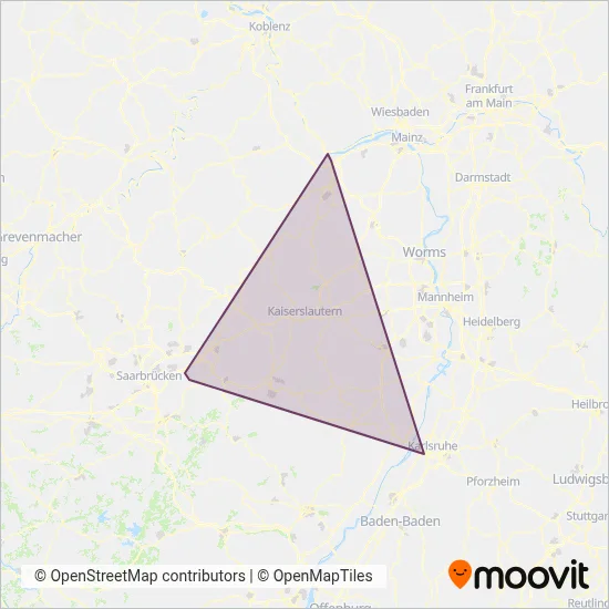 DB Regio AG Mitte coverage area map