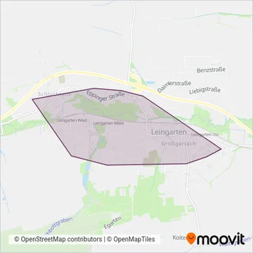 Схема покрытия компании Bürgerbus Leingarten