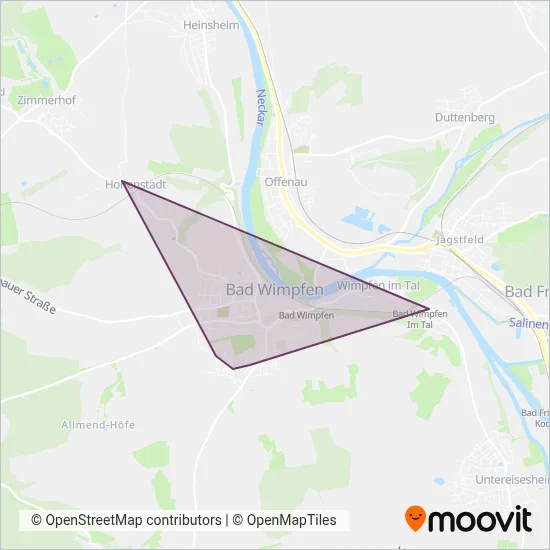 Buergerbus Bad Wimpfen coverage area map