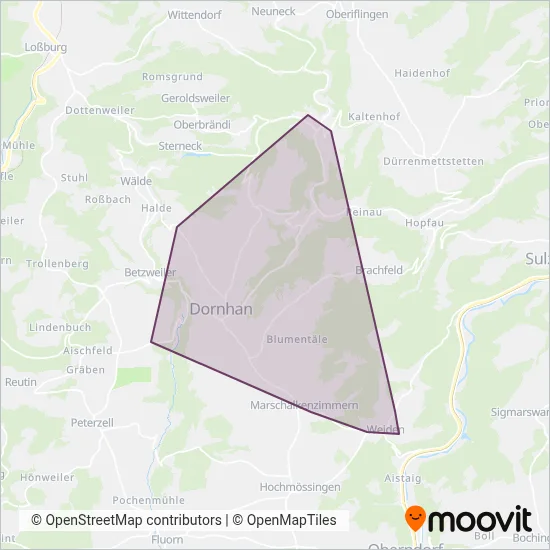 Bürgerbus Dornhan coverage area map