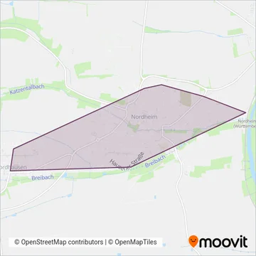 Bürgerbus Nordheim coverage area map