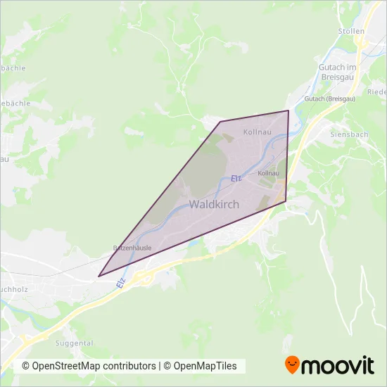 Stadt Waldkirch coverage area map