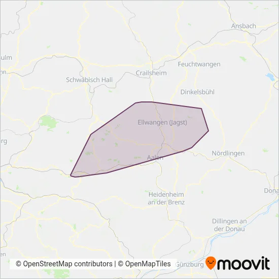 BUS coverage area map