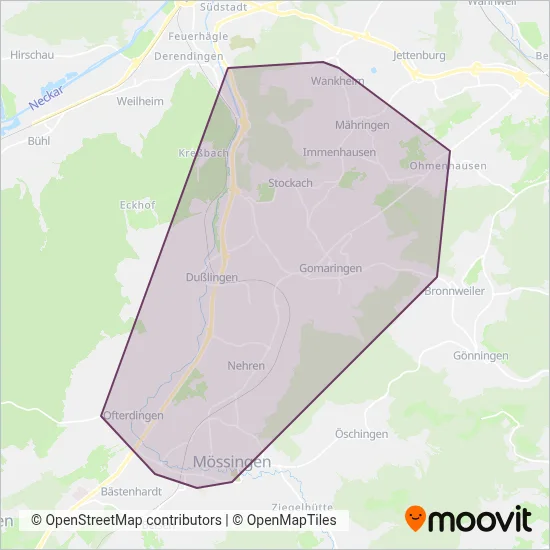 SWEG Bus Tübingen GmbH coverage area map