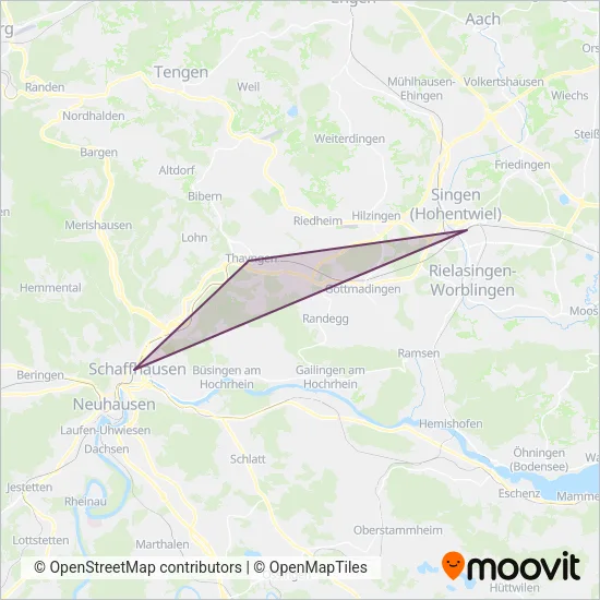 Interimsfahrplan / Horaire interimaire / Orario ad interim coverage area map
