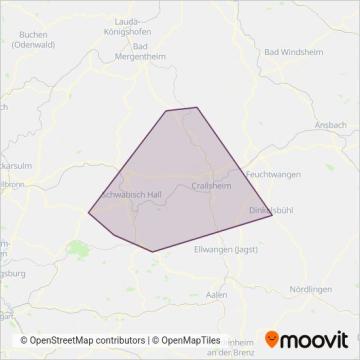 KreisVerkehr Schwäbisch Hall GmbH coverage area map