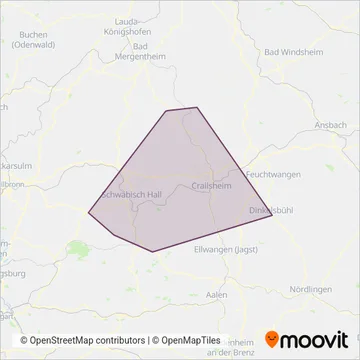 KreisVerkehr Schwäbisch Hall GmbH coverage area map