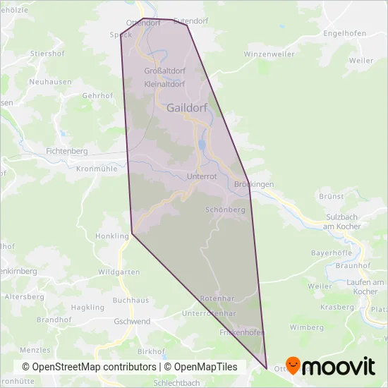 Hofmann Omnibusverkehr GmbH coverage area map