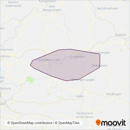 Friedrich Müller Omnibusunternehmen GmbH coverage area map