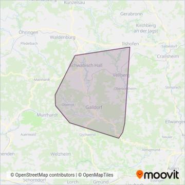 Stadtbus Schwäbisch Hall GmbH coverage area map