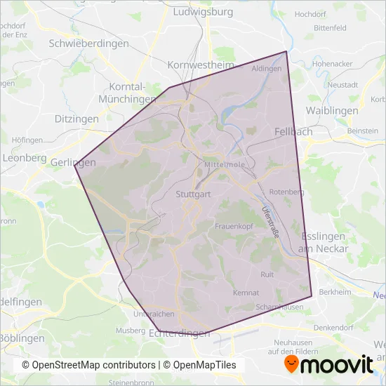 SBB (Subway) coverage area map
