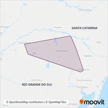 Unesul - DAER e ANTT coverage area map