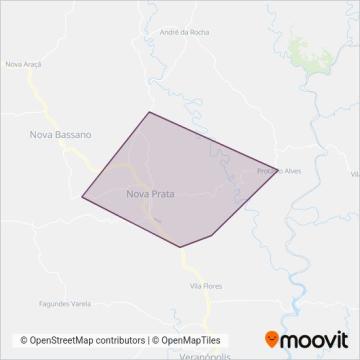 Mapa da área de cobertura da Transportes DDD Ltda