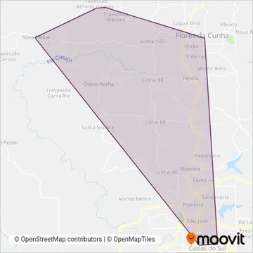 Caxiense - DAER e Metroplan coverage area map