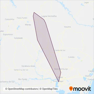 Bento - DAER e Metroplan coverage area map