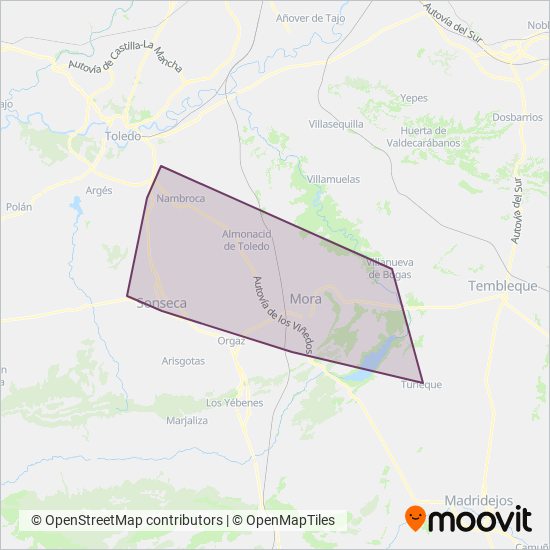 Mapa del área de cobertura de Romero Díaz Car S.L.